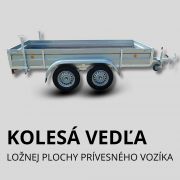 Dvojnápravový  prívesný vozík-kolesá vedľa ložnej plochy Dvojnápravový  prívesný vozík-kolesá vedľa ložnej plochy