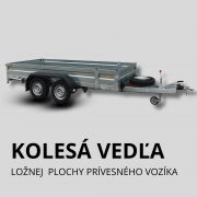 Dvojnápravový prívesný vozík kolesa vedľa ložnej plochy Dvojnápravový prívesný vozík kolesa vedľa ložnej plochy