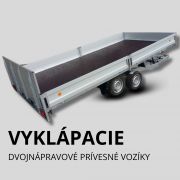 Dvojnápravové prívesné vozíky- kolesa pod ložnou plochou výklopné Dvojnápravové prívesné vozíky- kolesa pod ložnou plochou výklopné