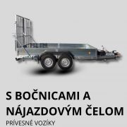 Prívesný vozík s bočnicami a zadným nájazdový čelom Prívesný vozík s bočnicami a zadným nájazdový čelom
