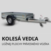 Brzdené prívesné vozíky s kolesami vedľa ložnej plochy Brzdené prívesné vozíky s kolesami vedľa ložnej plochy