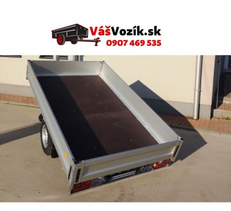 Privesny-vozik-UNICOL-nebrzdeny-jednonapravovy-do-750kg-vyklopny-plechove-bocnice-kolesa-pod-loznou-plochou