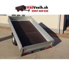 Privesny-vozik-UNICOL-nebrzdeny-jednonapravovy-do-750kg-vyklopny-plechove-bocnice-kolesa-pod-loznou-plochou