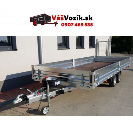 Brzdený príves  UNICOL dvojnápravový 2000kg   2480x6000