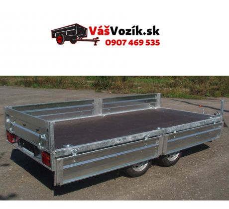 Privesny-vozik-UNICOL-nebrzdeny-dvojnapravovy-do-750kg-plechove-bocnice-kolesa-pod-loznou-plochou-otvaratelne-predne-celo-otvaratelne-bocnice-oporne-koleso-oporna-noha
